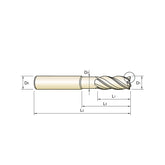 Chamfer GMF60 ,  Corner Radius GMF62,  Carbide, 4 Flute Extended Reach V7 PLUS A  END MILLS